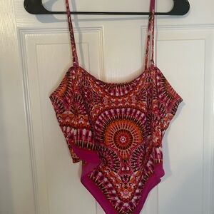 Rose & Olive Pink and Orange Crop Top